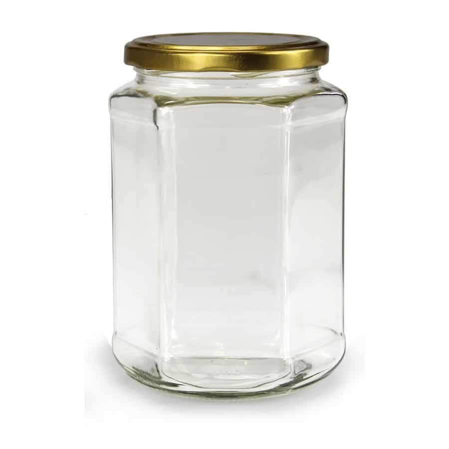 GLAZEN POT HEXAGONALE - 770 ml EUROPESE KWALITEIT