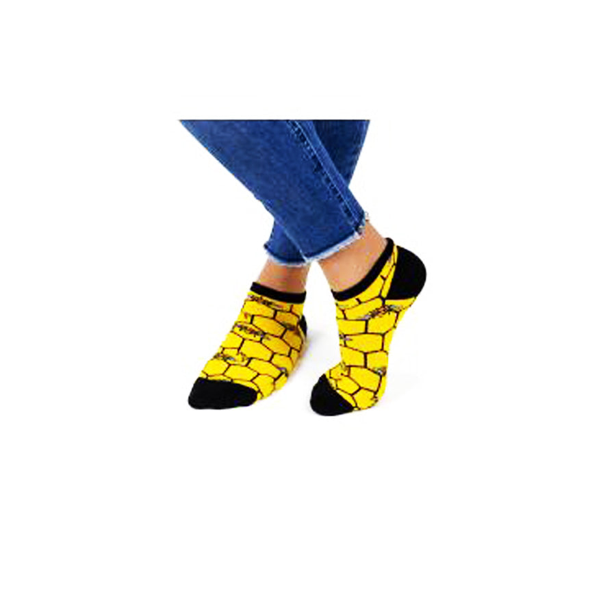 Kniestrümpfe mit Bienenmuster und Wabenmuster – Lustige Bienenstrümpfe für Damen und Herren