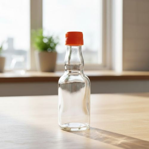 Glazen ketjap of sapflesje 150 ml per tray van 15 stuks