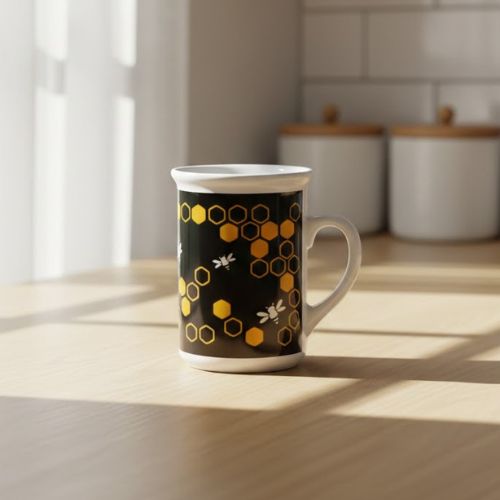 Mok Honingbij - zwart en goud