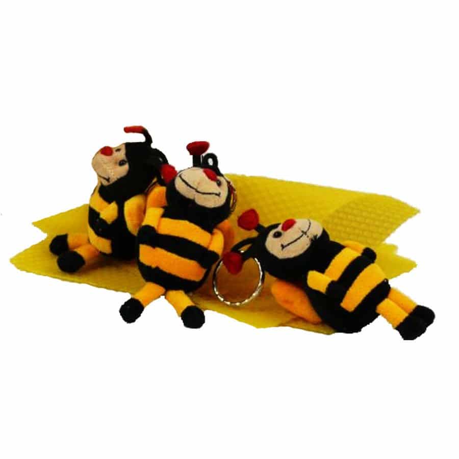 Sleutelhanger met pluche Bij- Lekkerhoning.nl