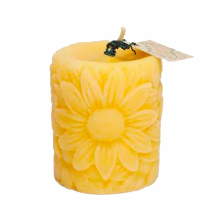 Zonnebloem kaars van prachtige natuurzuivere bijenwas kopen?