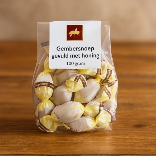 gembersnoep gevuld met honing