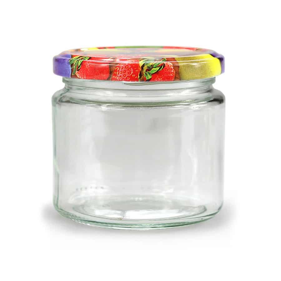 Glazen pot 330ml tray van 6 stuks - Lekkerhoning.nl