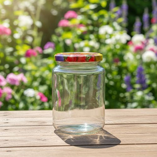Glazen pot rond 375 ml - 6 stuks met deksel
