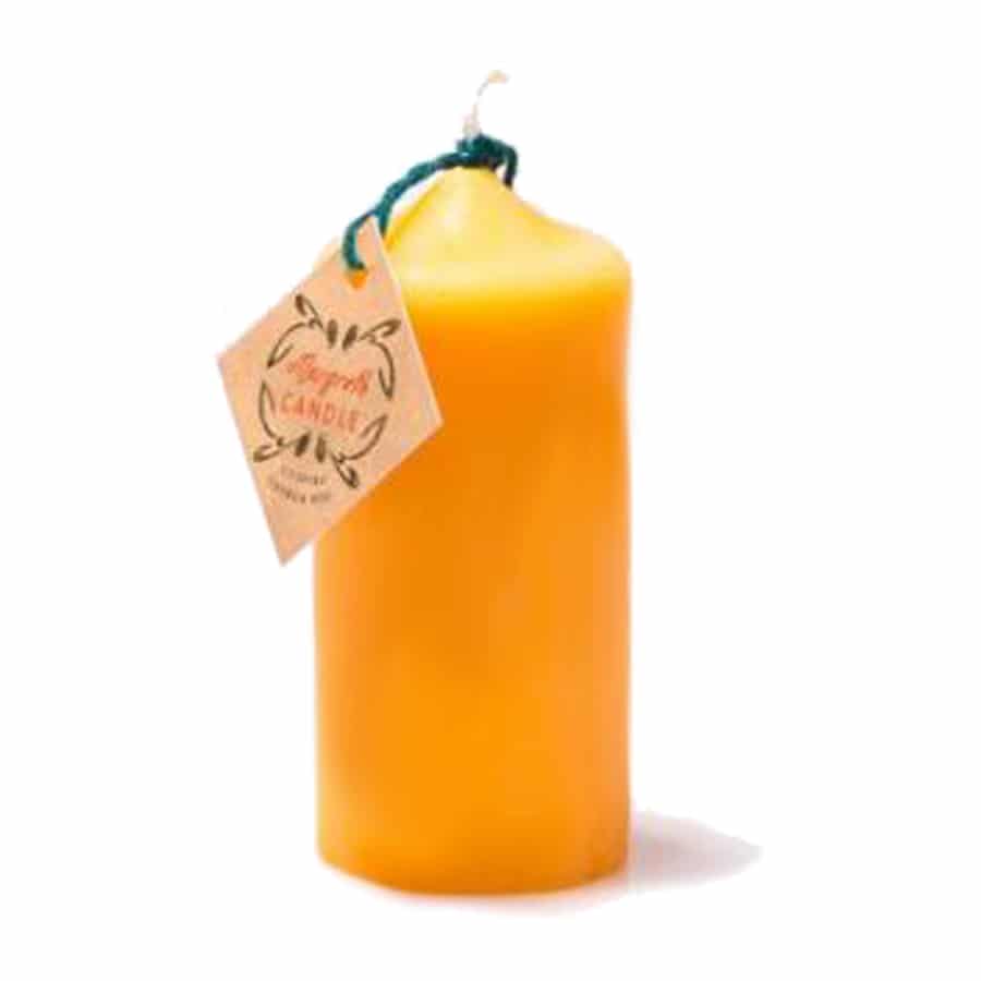 Stompkaars met mooie punt van 100% natuurzuivere bijenwas - heerlijk honingachtig geur - www.lekkerhoning.nl