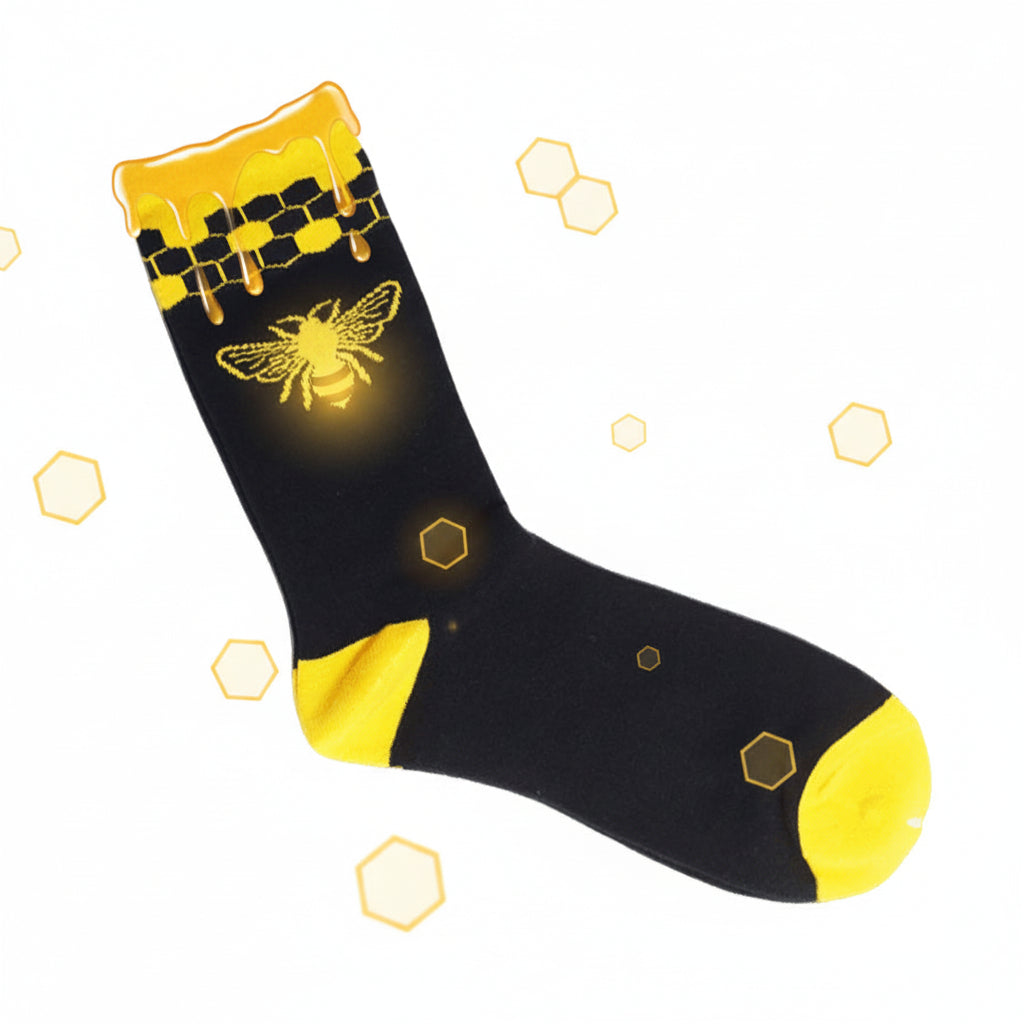 Socken mit Bienenmuster - Hübsche Bienensocken für Damen und Herren