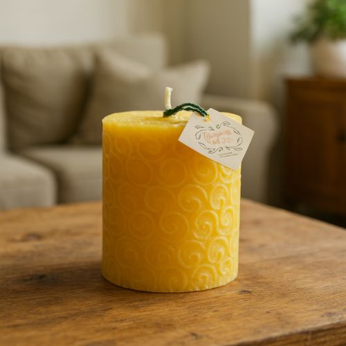 Stompkaars met werkje van 100% Bijenwas - Heerlijk honingachtig geur - Lekkerhoning.nl